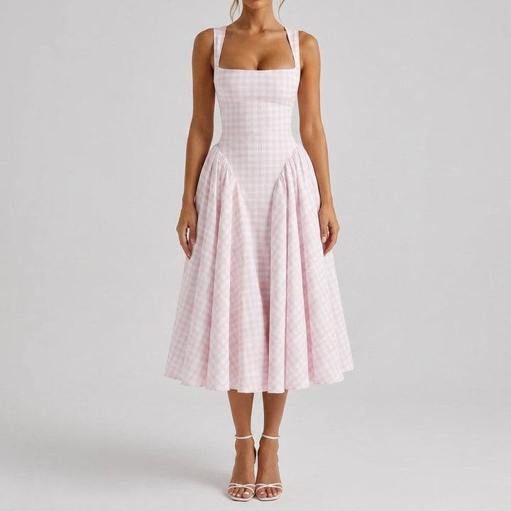 Ottilie Gingham Midi Klänning
