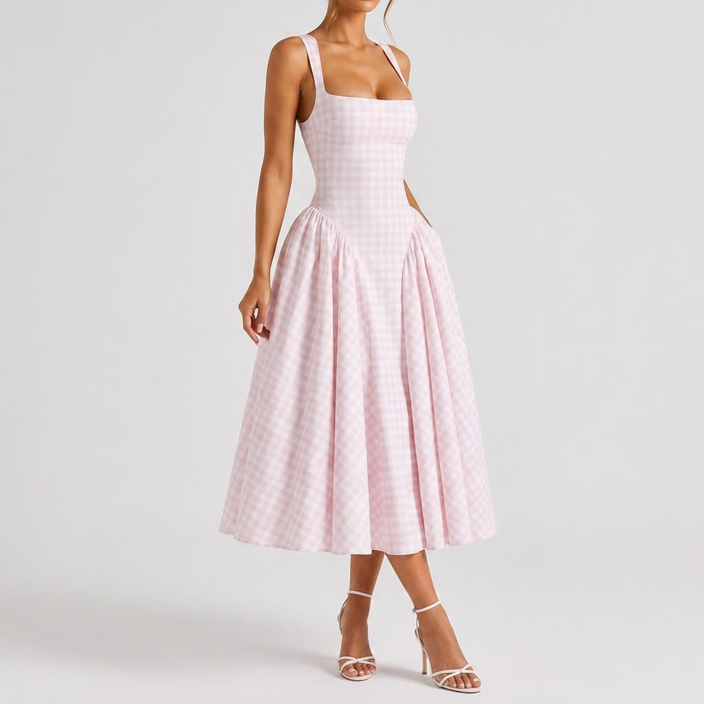 Ottilie Gingham Midi Klänning