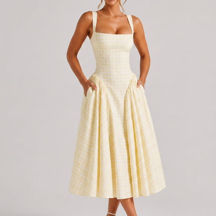 Ottilie Gingham Midi Klänning