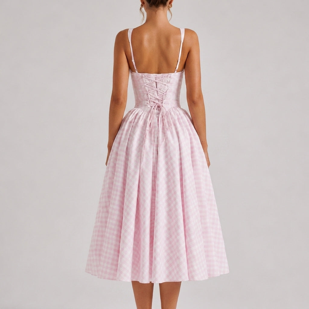 Ottilie Gingham Midi Klänning