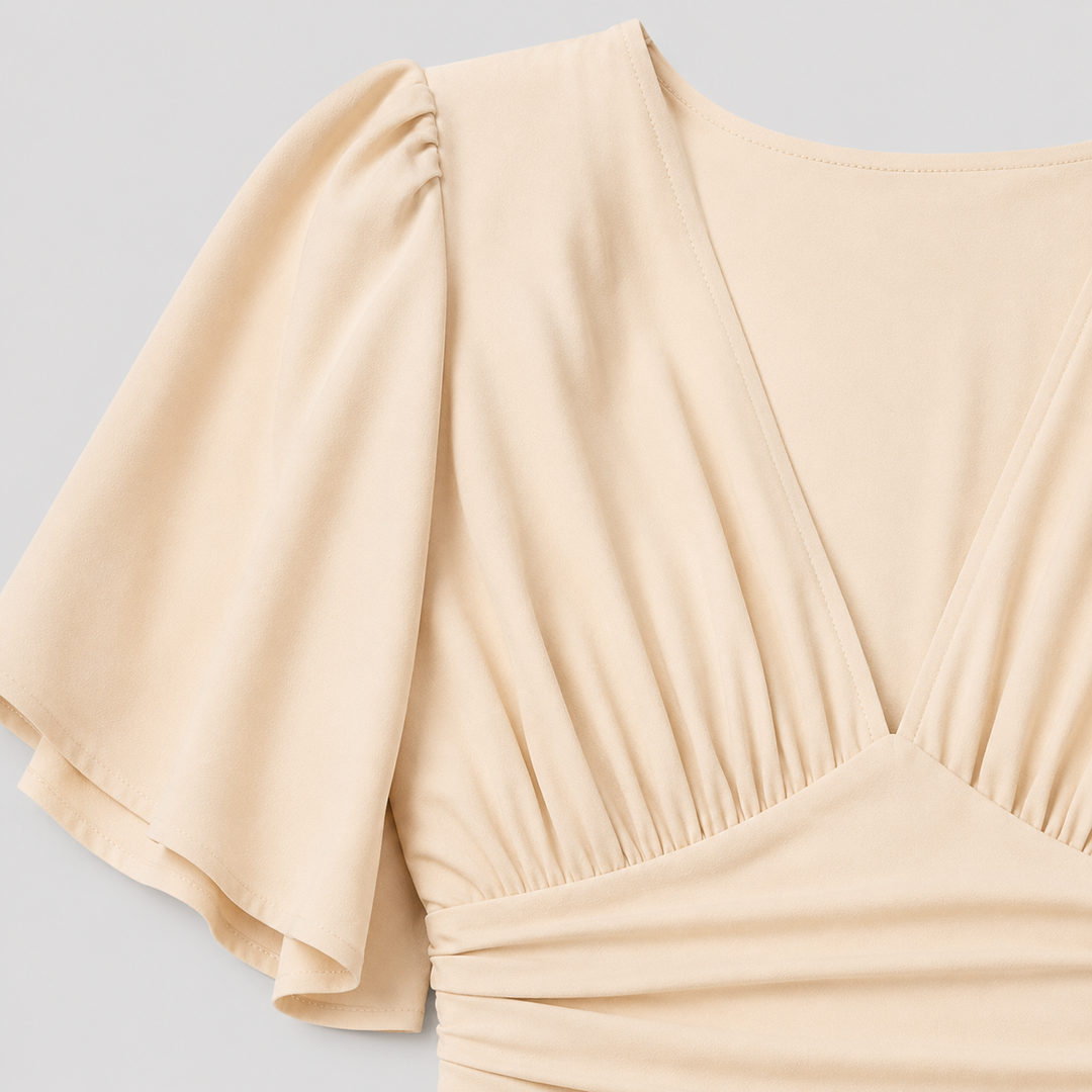 Elaria Flutter Sleeve Mini Klänning