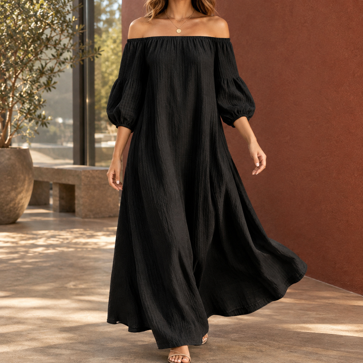 Beatrix-Rose Off-Shoulder Maxiklänning
