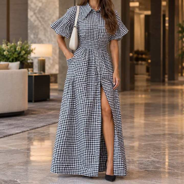 Delphine-Jane Gingham Maxi Klänning