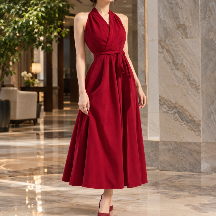 Quinn Halter Midi Klänning