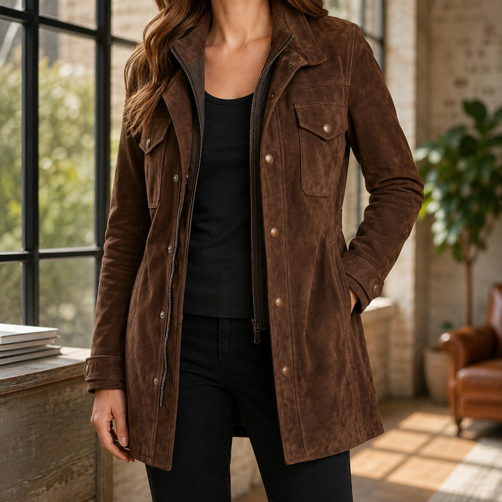 Rosalie-Claire Suede Utility Jacket