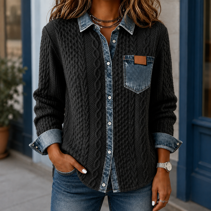 Ilaria Denim Trim Skjorta