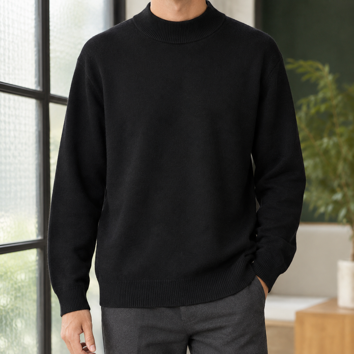 Isidore-Stone Mock Neck Sweater