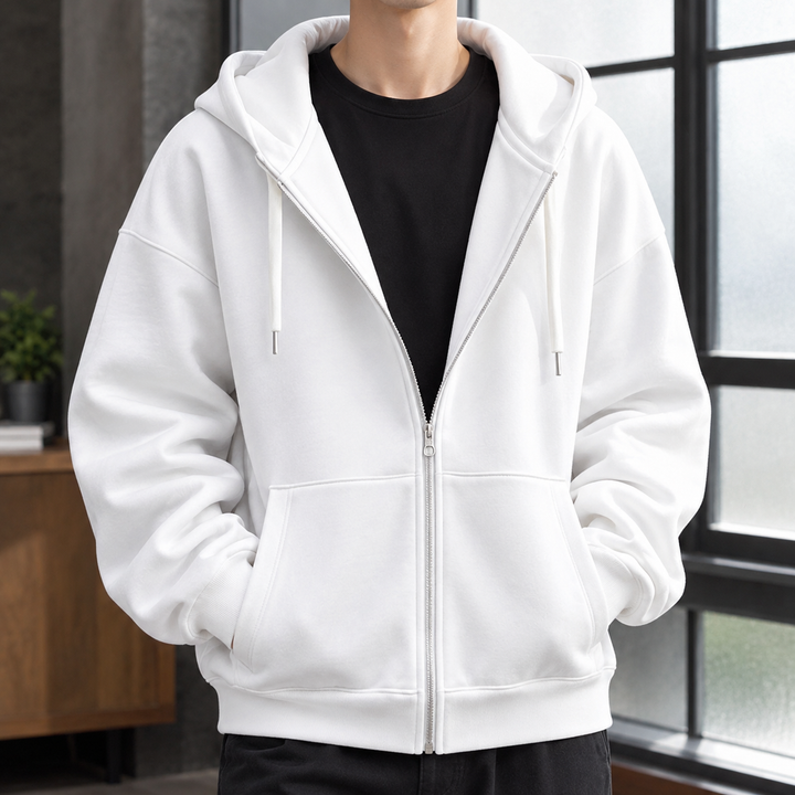 Pascal-Wren Avslappnad Zip Hoodie