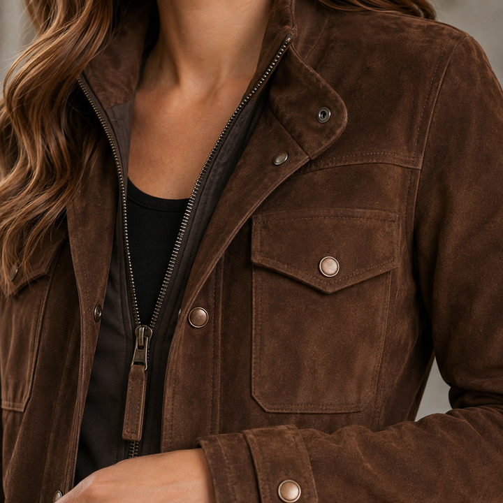 Rosalie-Claire Suede Utility Jacket