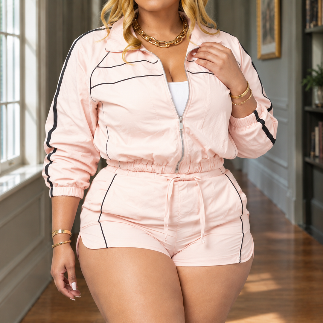 Mercedes Piped Shorts Set