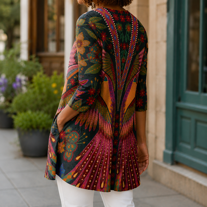 Josephine V-ringad Blus