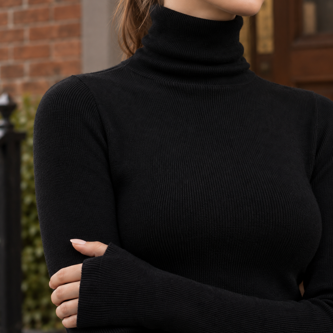 Tara Ribbad Turtleneck Tröja