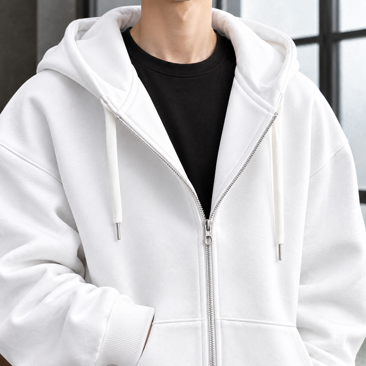 Pascal-Wren Avslappnad Zip Hoodie