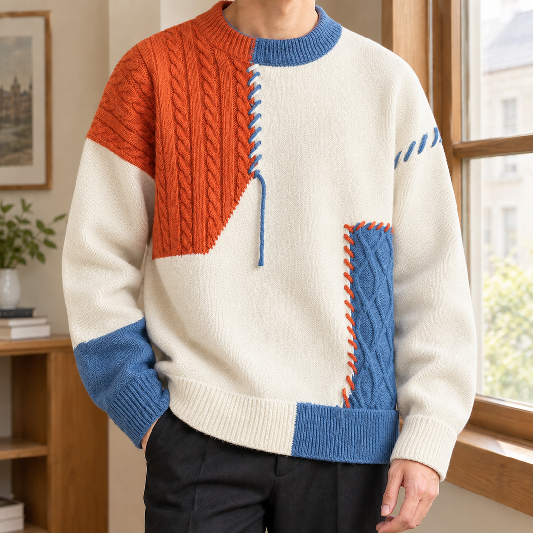 Archambault Patchwork Stickad Tröja