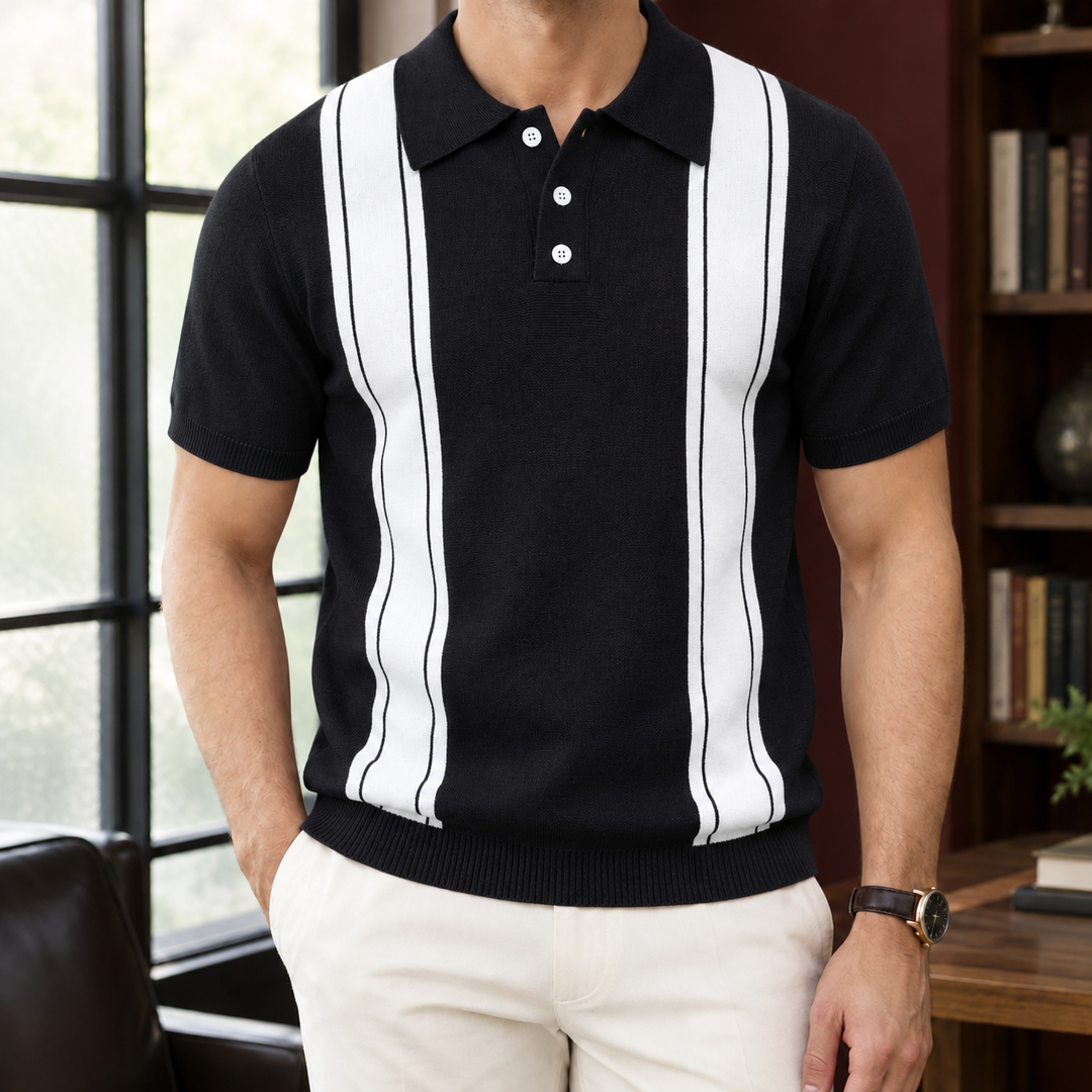 Montague-Grant Randig Stickad Polo