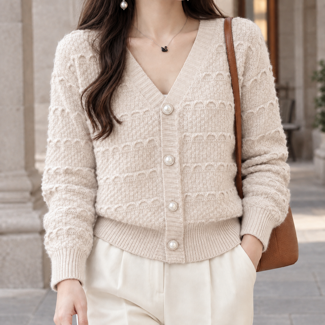 Hesper-Faye Texturerad Cardigan
