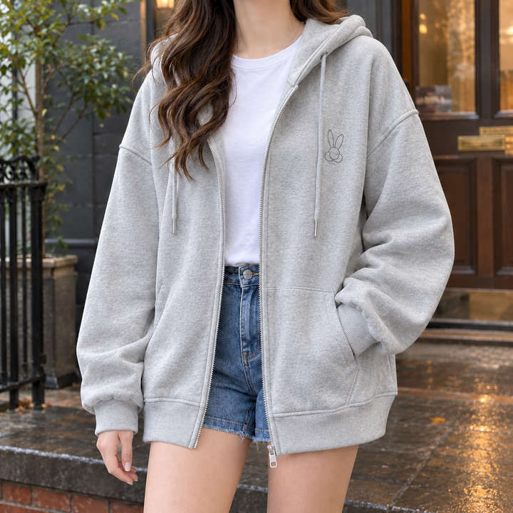 Miriam Avslappnad Zip Hoodie
