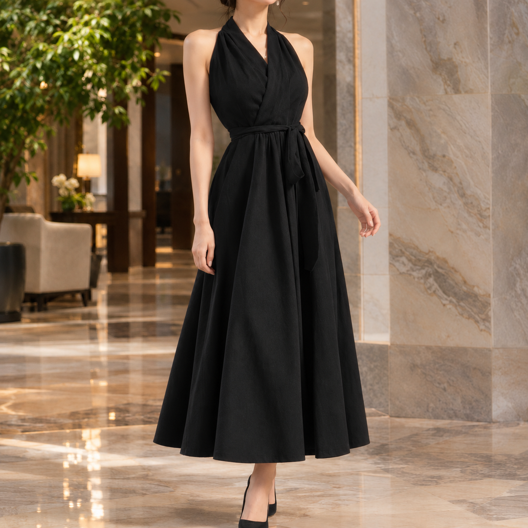 Quinn Halter Midi Klänning