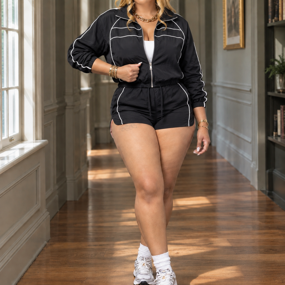 Mercedes Piped Shorts Set