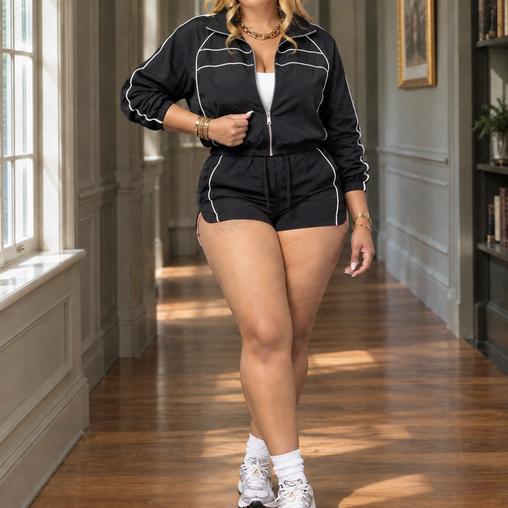 Mercedes Piped Shorts Set