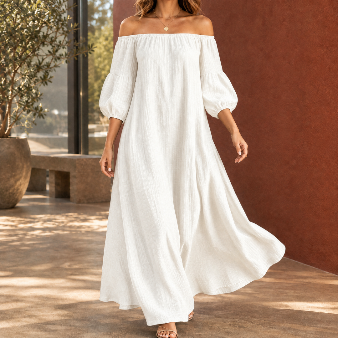 Beatrix-Rose Off-Shoulder Maxiklänning