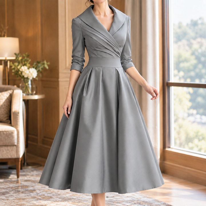 Marissa Lapel Midi Klänning