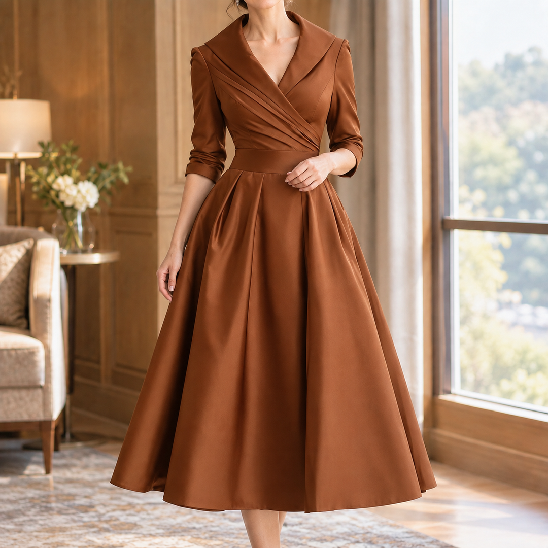 Marissa Lapel Midi Klänning