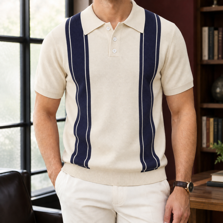 Montague-Grant Randig Stickad Polo