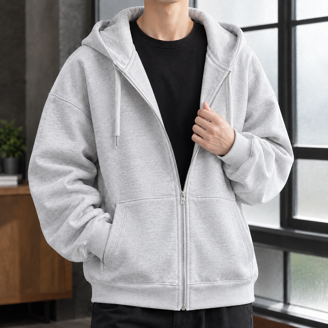 Pascal-Wren Avslappnad Zip Hoodie