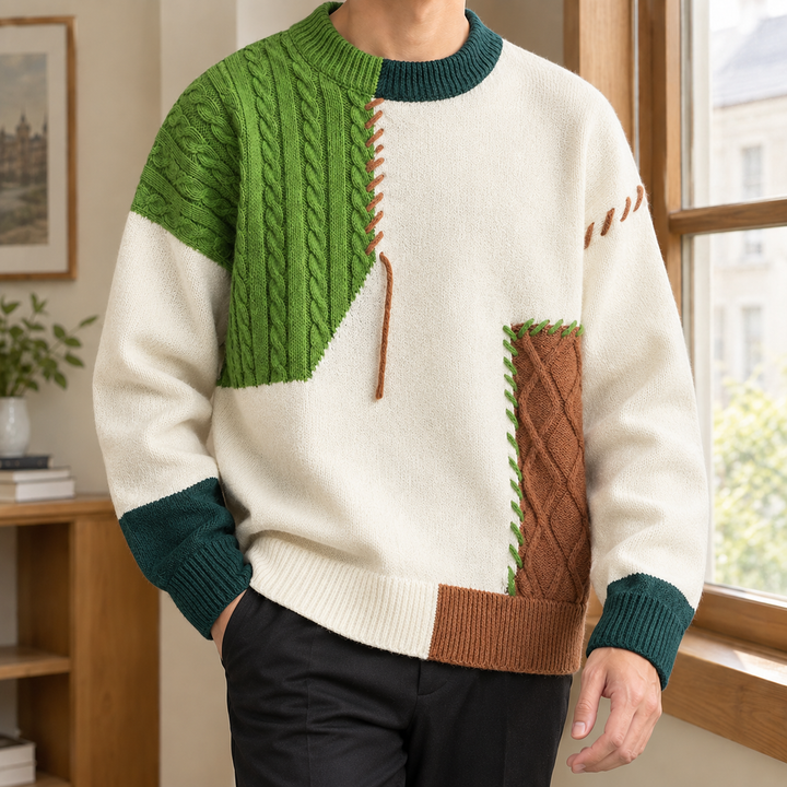 Archambault Patchwork Stickad Tröja