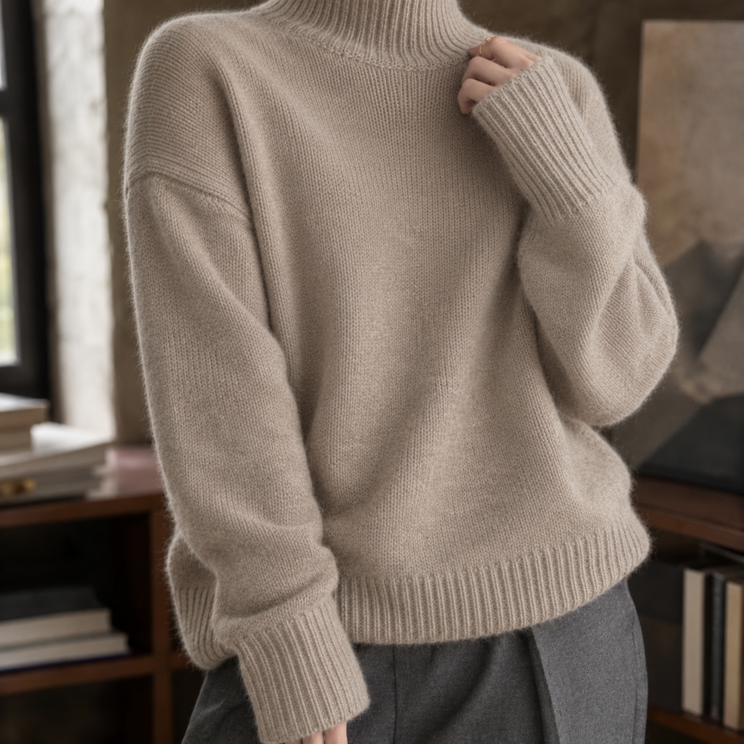 Brooke-Sage Turtleneck Sweater
