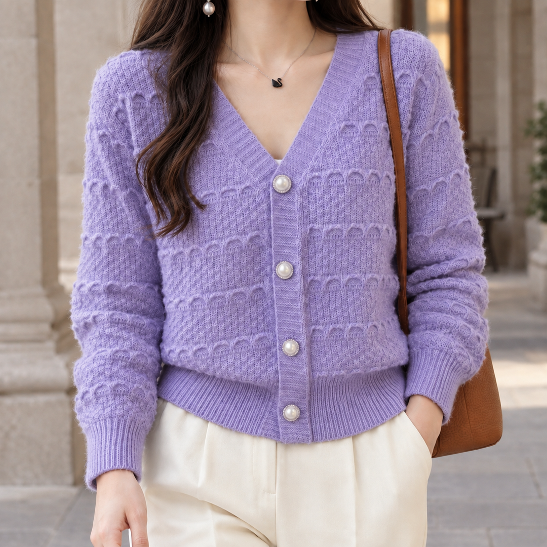 Hesper-Faye Texturerad Cardigan