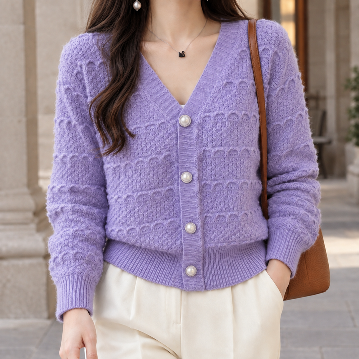 Hesper-Faye Texturerad Cardigan