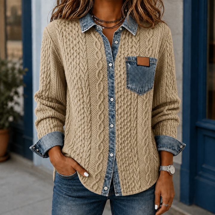 Ilaria Denim Trim Skjorta
