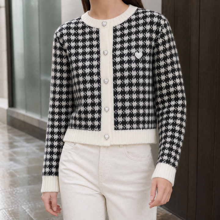 Ashley Houndstooth Cardigan