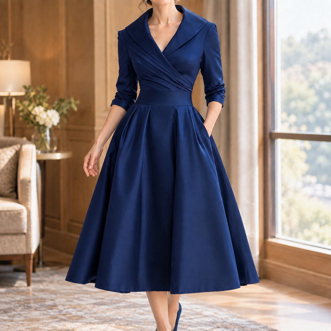 Marissa Lapel Midi Klänning