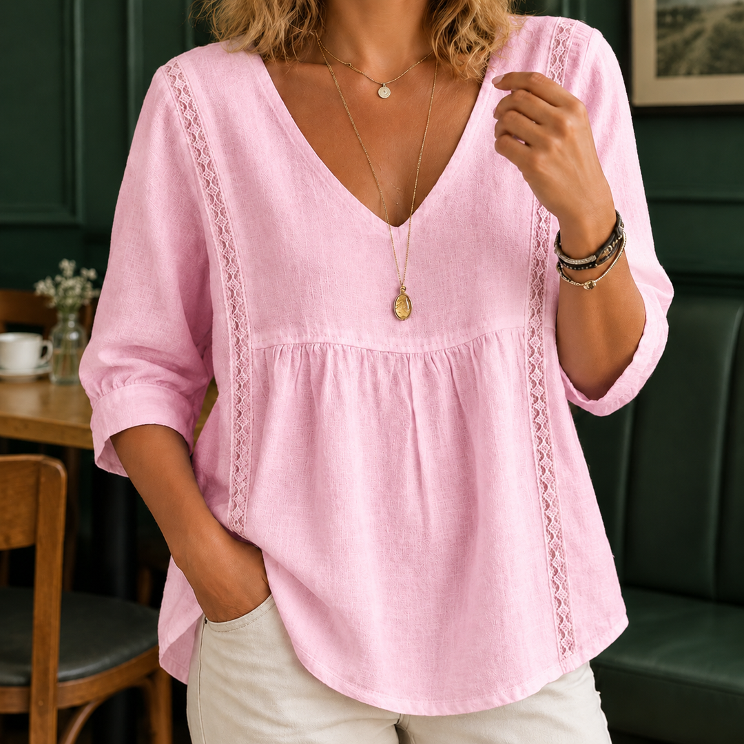 Modesty V-Neck Blus