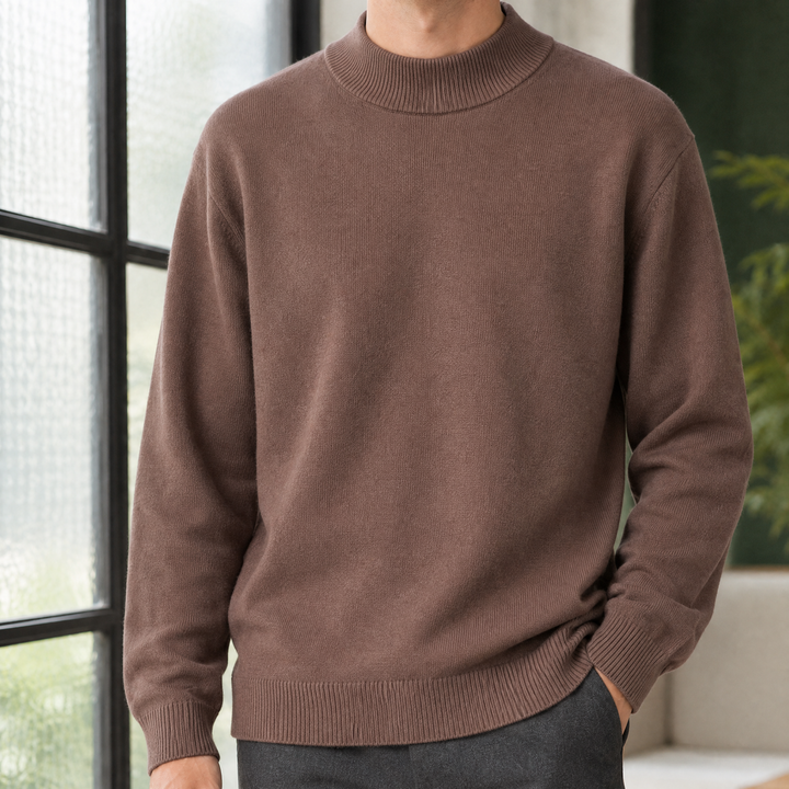 Isidore-Stone Mock Neck Sweater