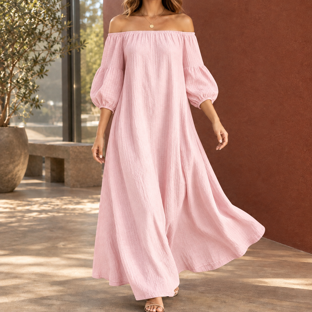 Beatrix-Rose Off-Shoulder Maxiklänning