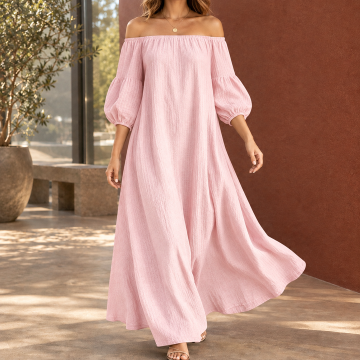 Beatrix-Rose Off-Shoulder Maxiklänning