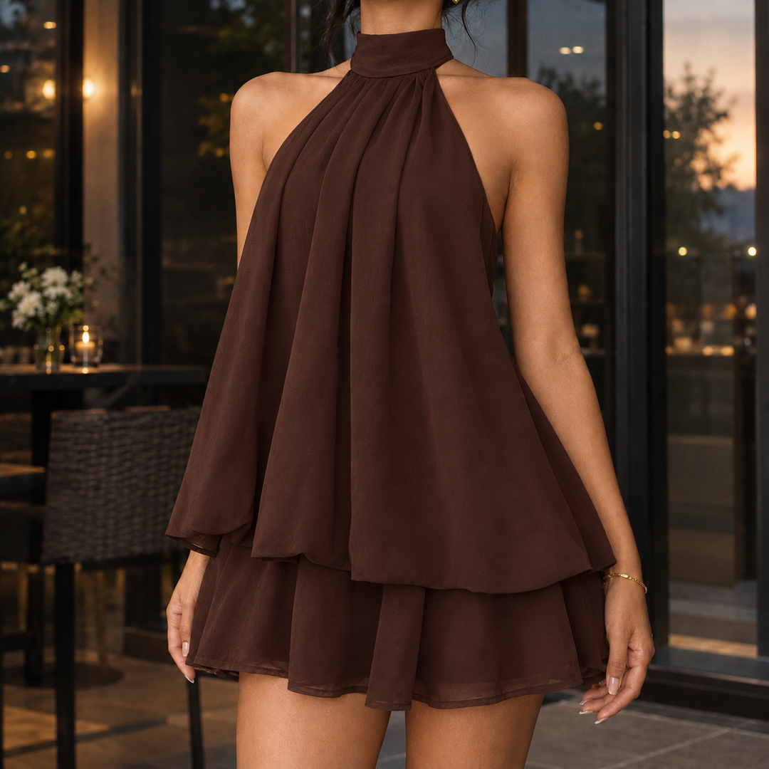Nadine-Mae Halter Mini Klänning