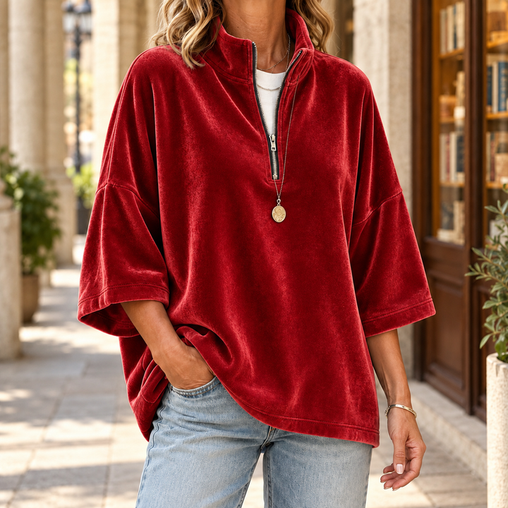 Evadne Quarter Zip Top