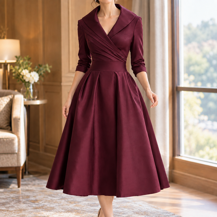 Marissa Lapel Midi Klänning