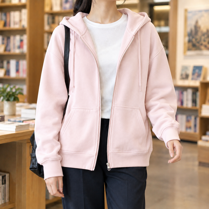 Bettina Avslappnad Zip Hoodie
