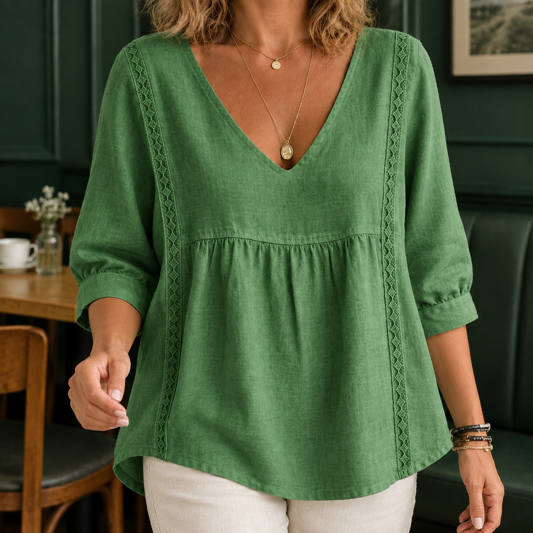 Modesty V-Neck Blus