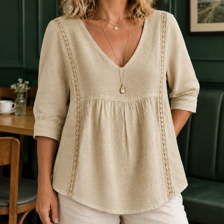 Modesty V-Neck Blus