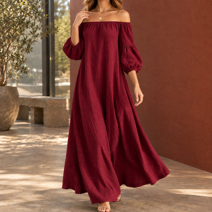 Beatrix-Rose Off-Shoulder Maxiklänning