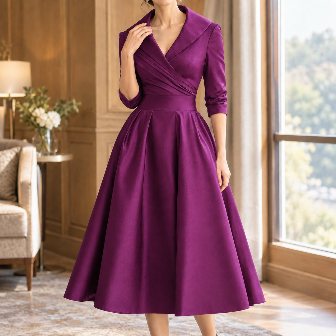 Marissa Lapel Midi Klänning