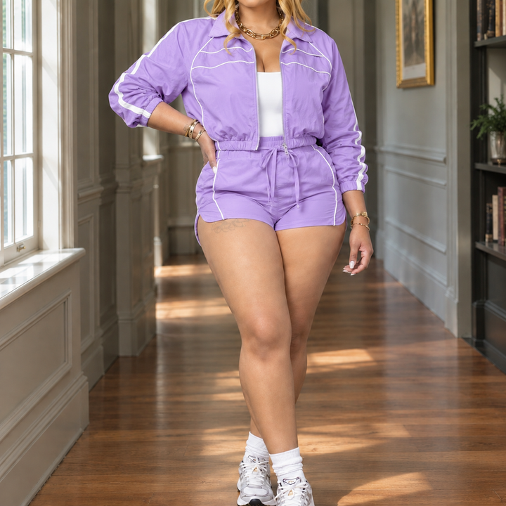 Mercedes Piped Shorts Set